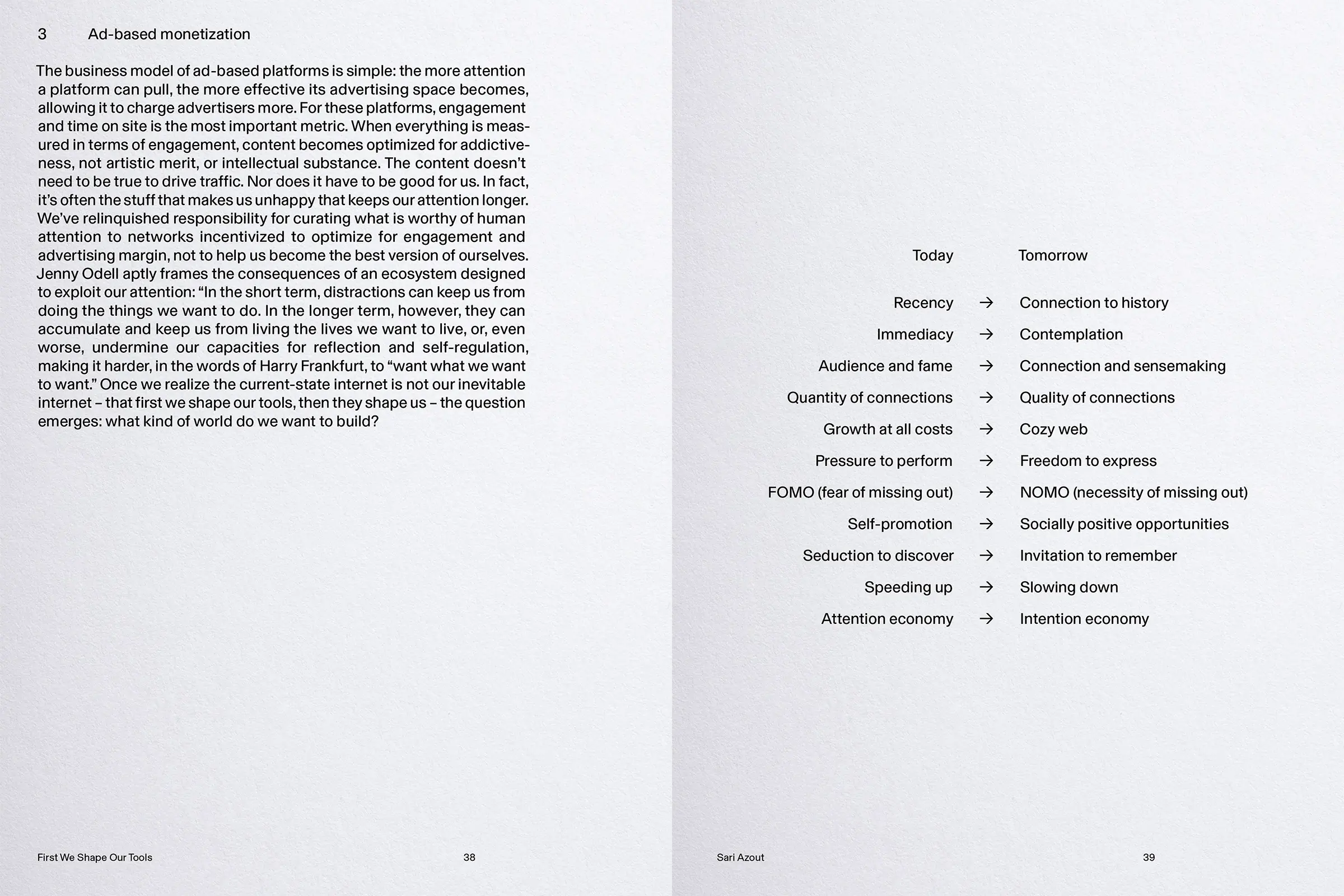 Fourth page spread of the zine